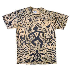 Vintage 1990s Cave Paintings All Over Print Shirt